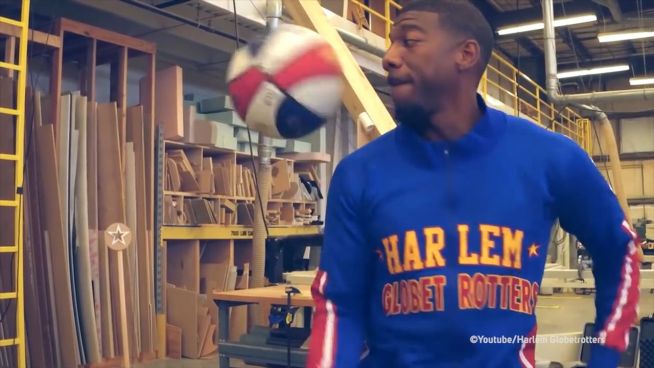 Trickshot: Harlem Globetrotter löst Kettenreaktion aus