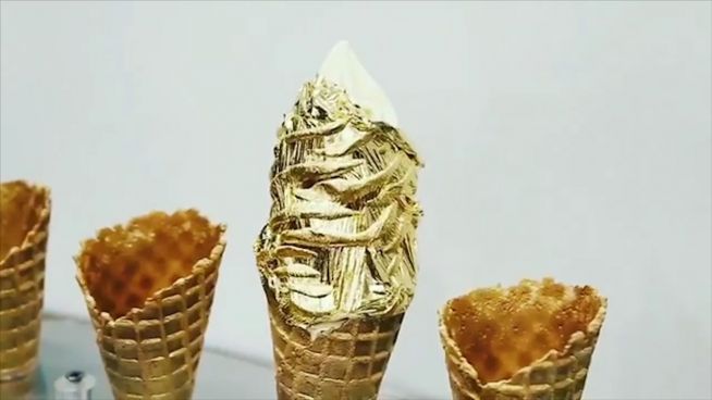 24-Karat-Eis: Extravagante Eis-Kreation in Kalifornien